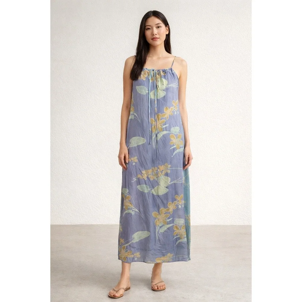 Chilli Peppers Dress‎ Womens Size M Beach Cover Up Floral Midi Vacation Summer